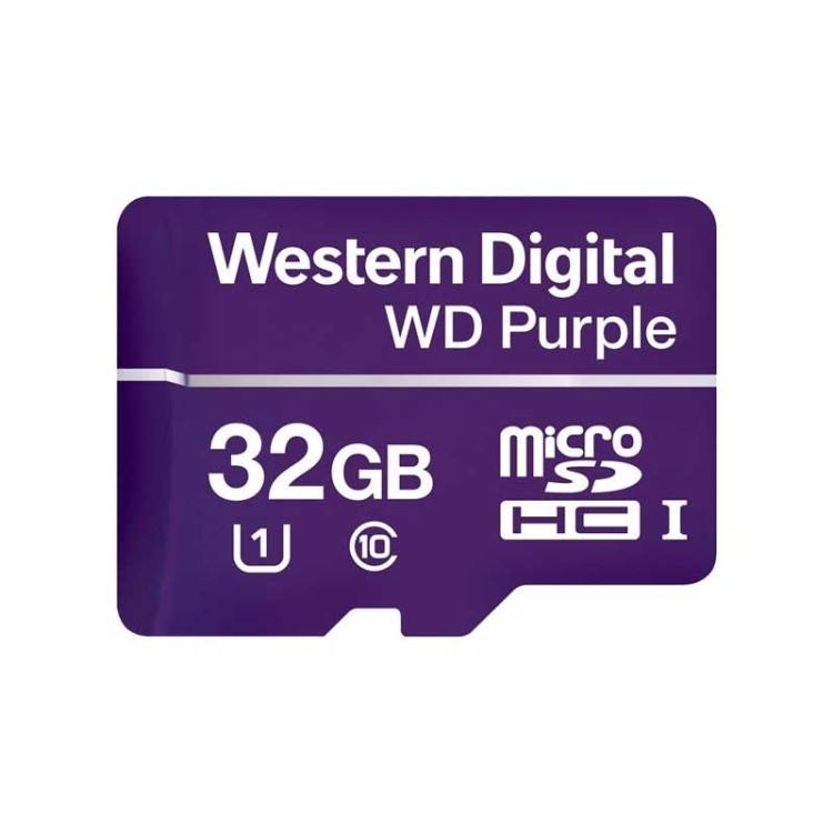 Carte MicroSD 32Go spéciale vidéosurveillance Western Digital Purple